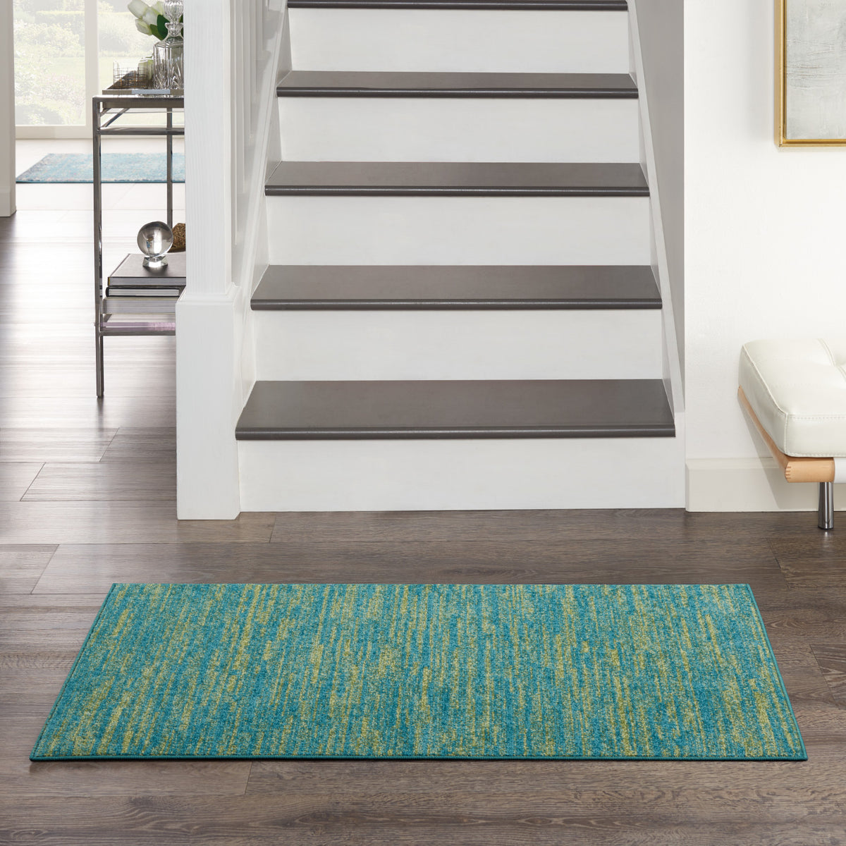 nourison nourison essentials nre01 blue green rug