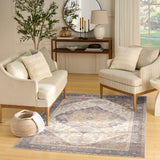 nourison vintage washables vws13 ivory purple rug