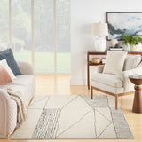 nourison modern comfort mnc02 ivory black rug