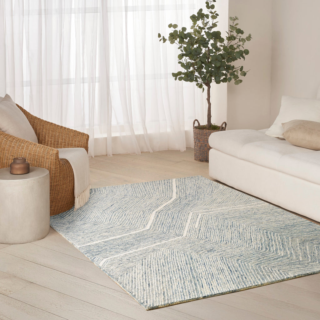 nourison pure angles ang01 ivory blue rug