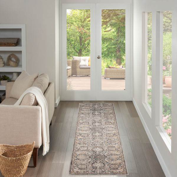 nourison antique fusion anf03 charcoal multicolor rug