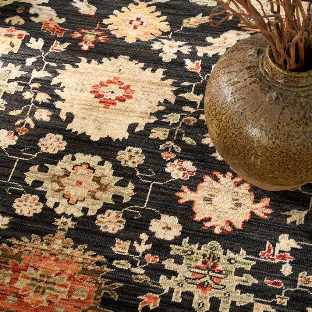 nourison antique bloom anb01 black rug