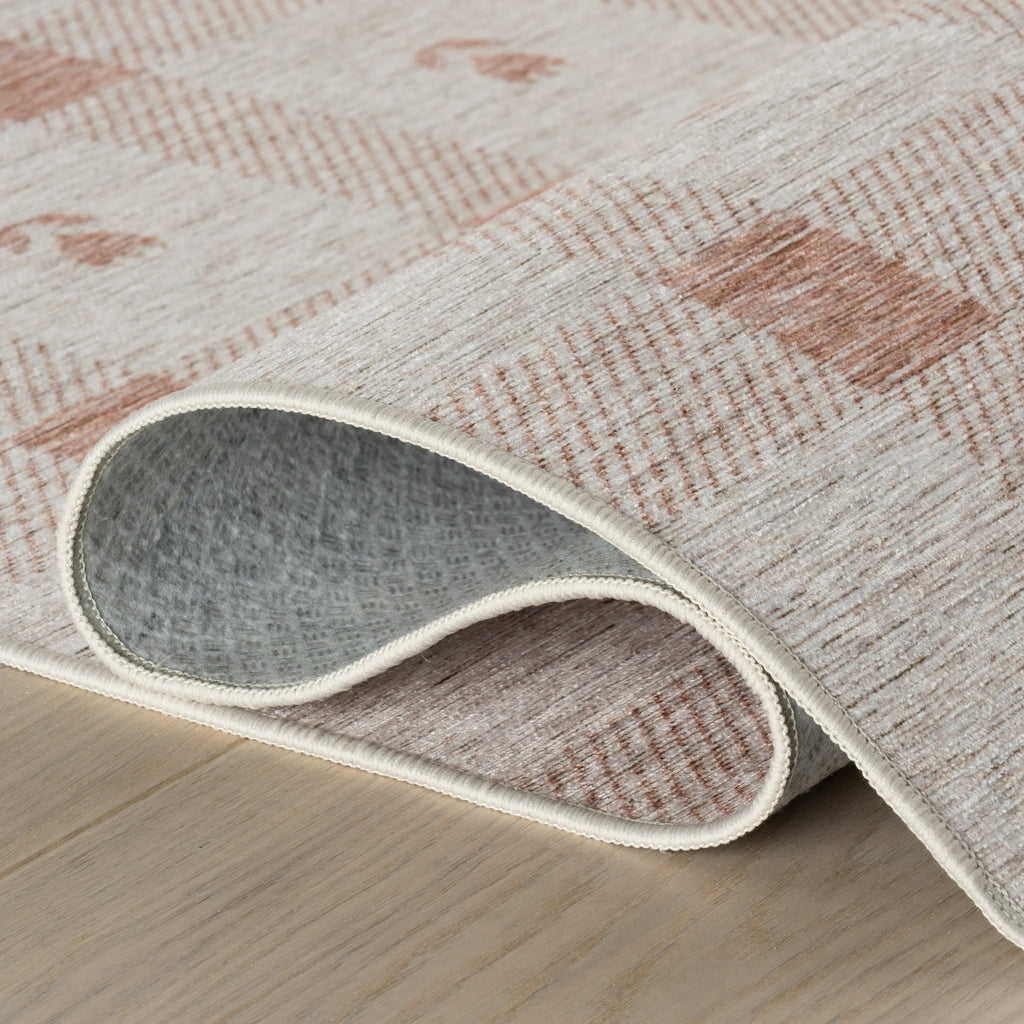 dash albert teahouse da2412 peach machine washable polyester rug