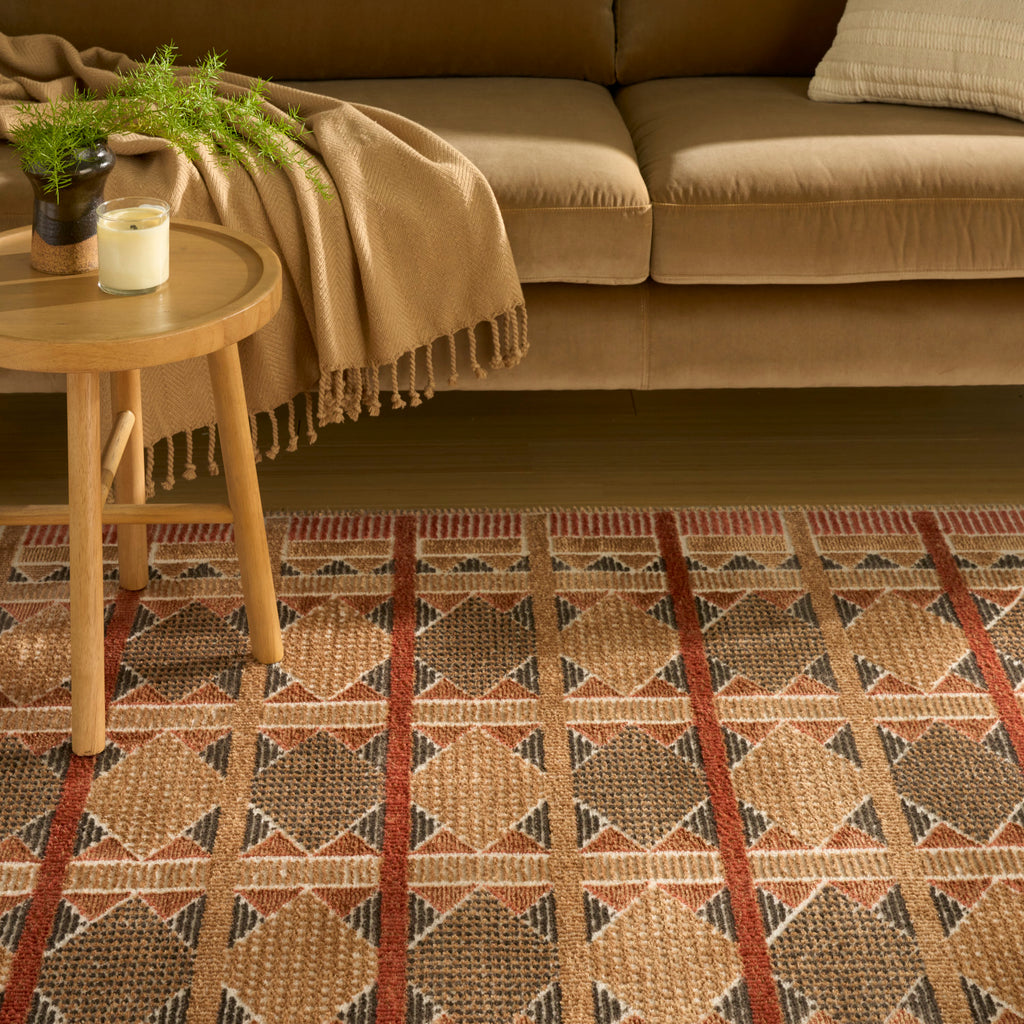 nourison nordic nrc06 rust multicolor rug