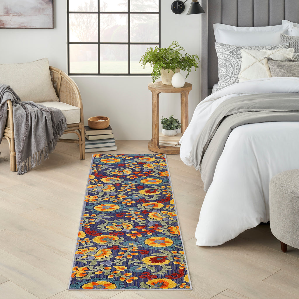 nourison aloha alh17 navy multicolor rug
