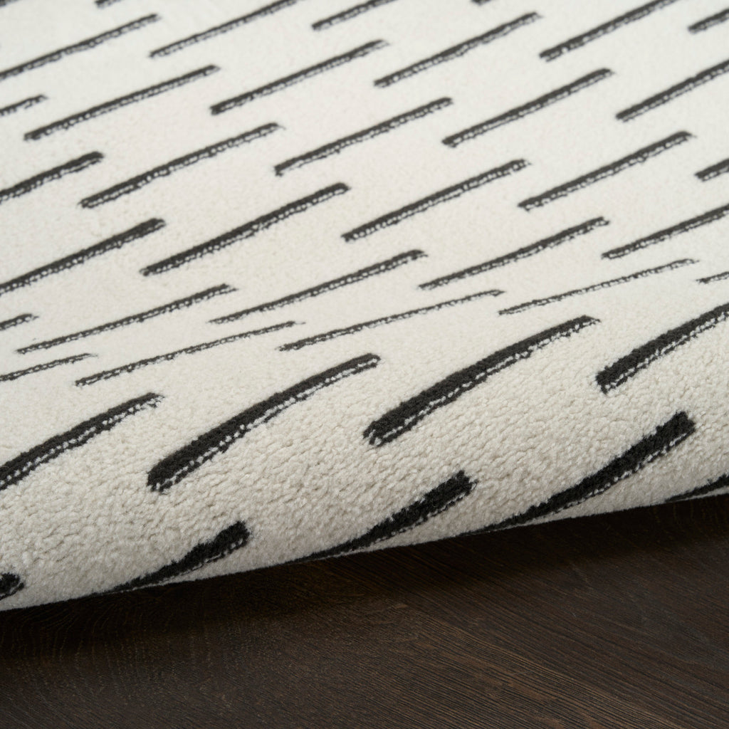 nourison nordic nrc12 ivory black rug