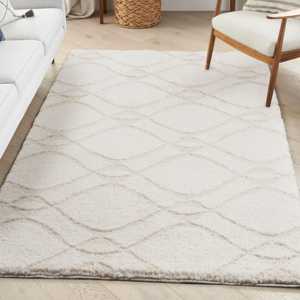 nourison modern shag mmd03 ivory beige rug