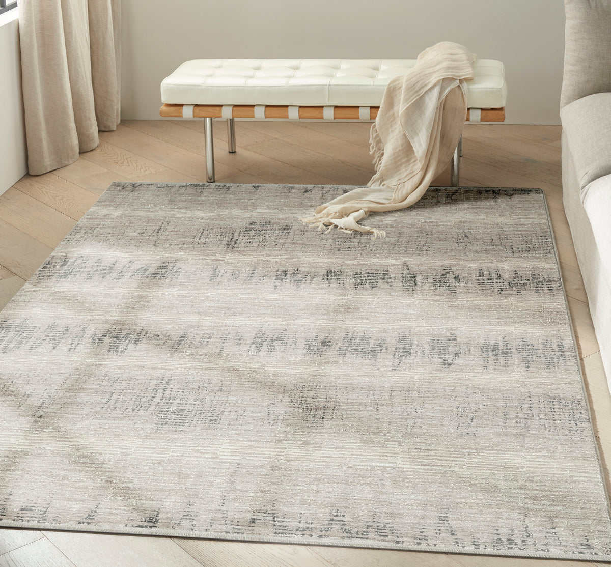 nourison ck079 notes not06 ivory charcoal rug