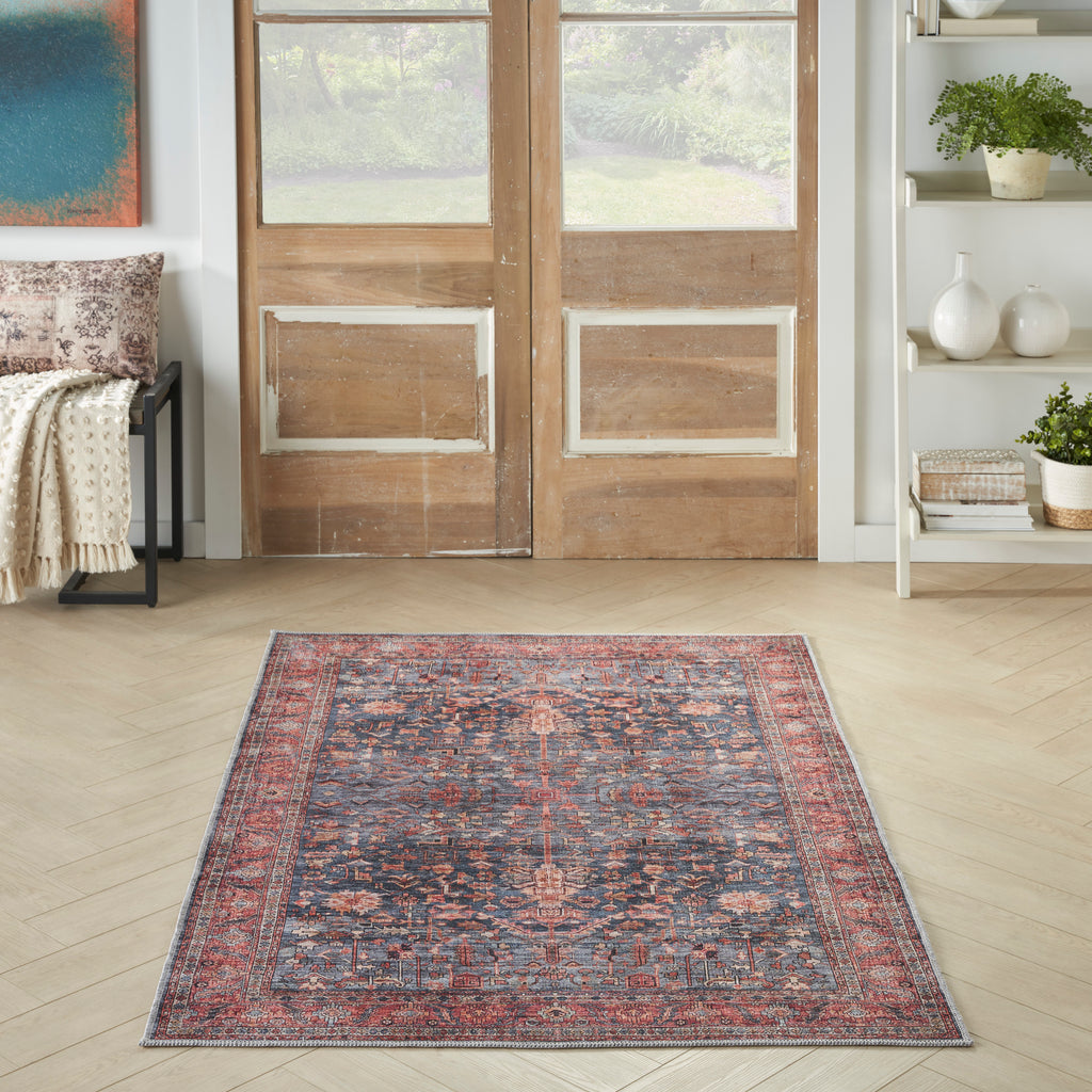 nourison grand washables grw02 navy brick rug