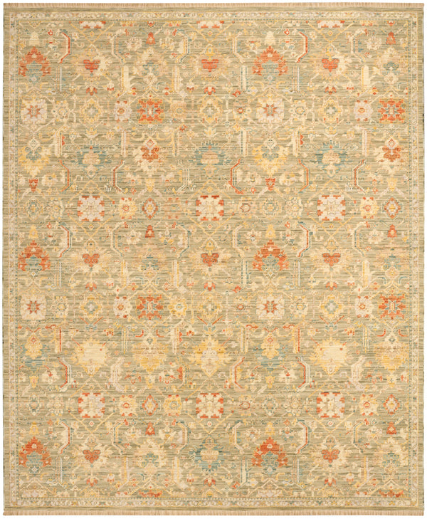 nourison antique bloom anb02 sage multicolor rug