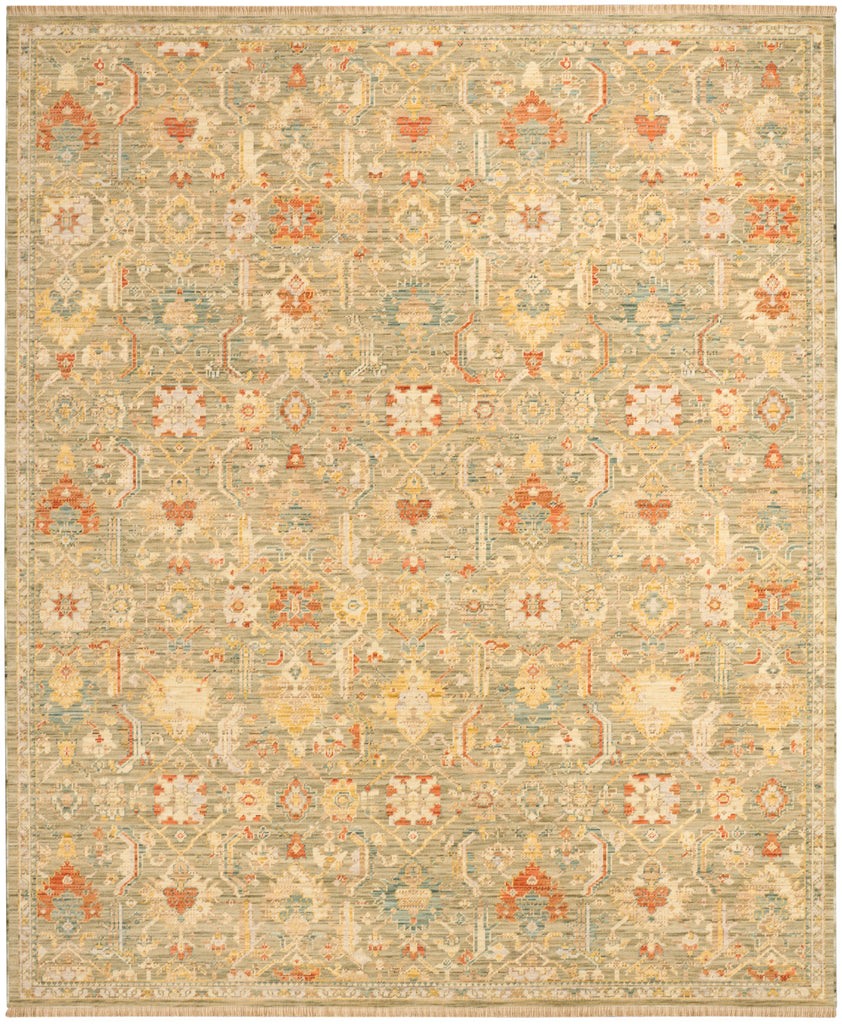 nourison antique bloom anb02 sage multicolor rug