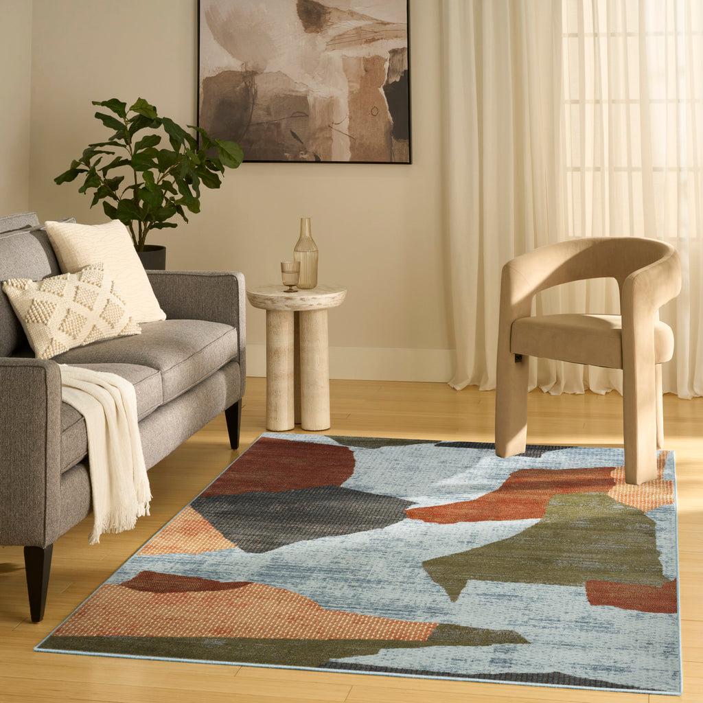 nourison nordic nrc18 blue multicolor rug