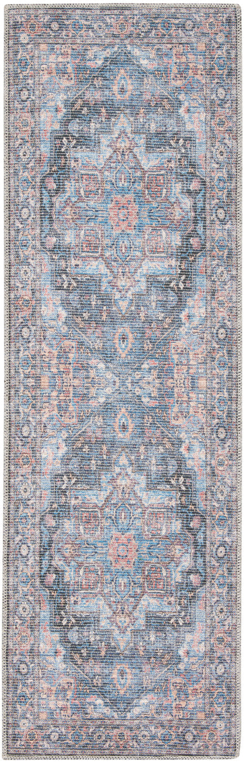 nourison new concept washables sr101 light blue multicolr rug