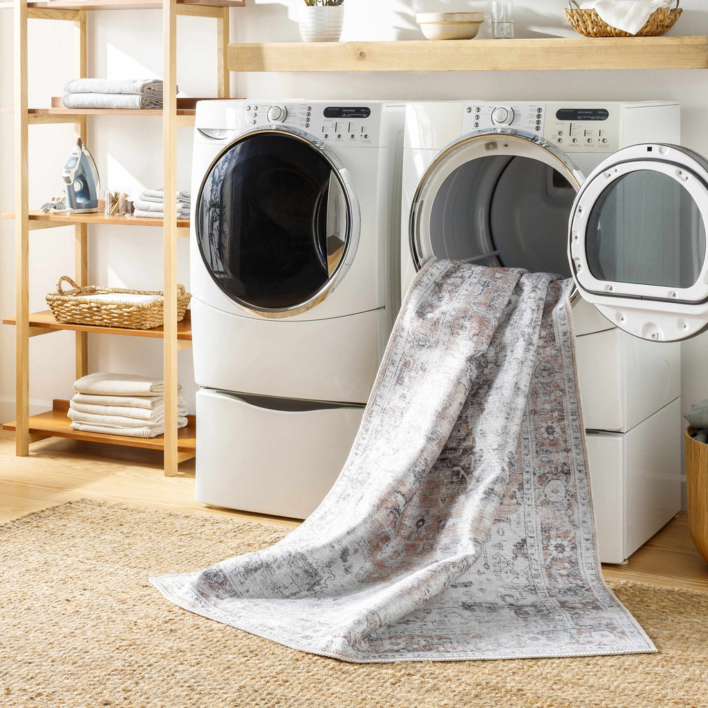 Hauteloom Fatih FATI Beige Machine Made Chenille-Polyester Rug