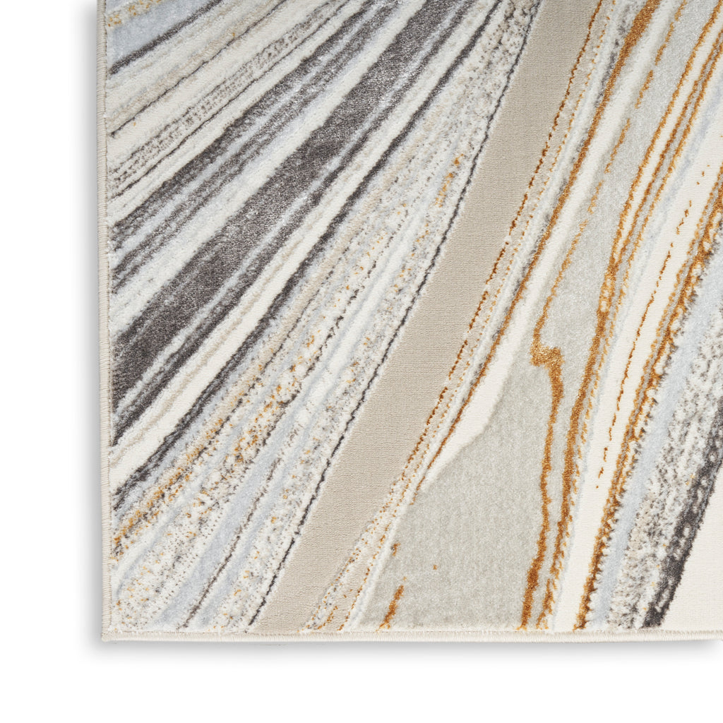 nourison glitz glz21 grey gold rug