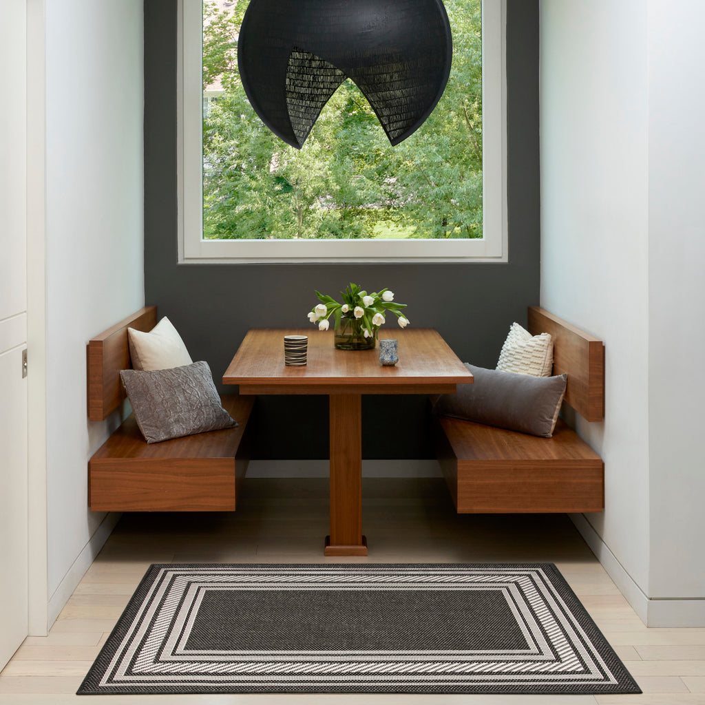 nourison horizon indoor outdoor hoz03 black rug