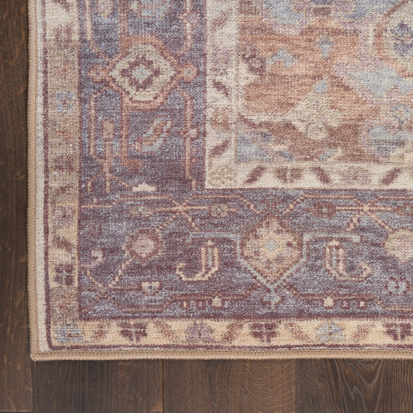 nourison vintage washables vws13 ivory purple rug