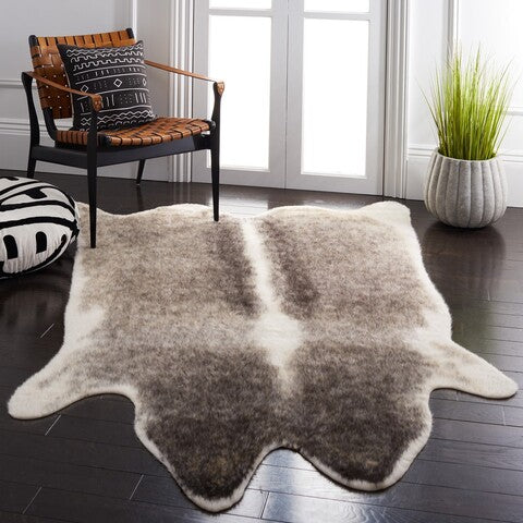 safavieh clearance faux cowhide fch203f grey rug