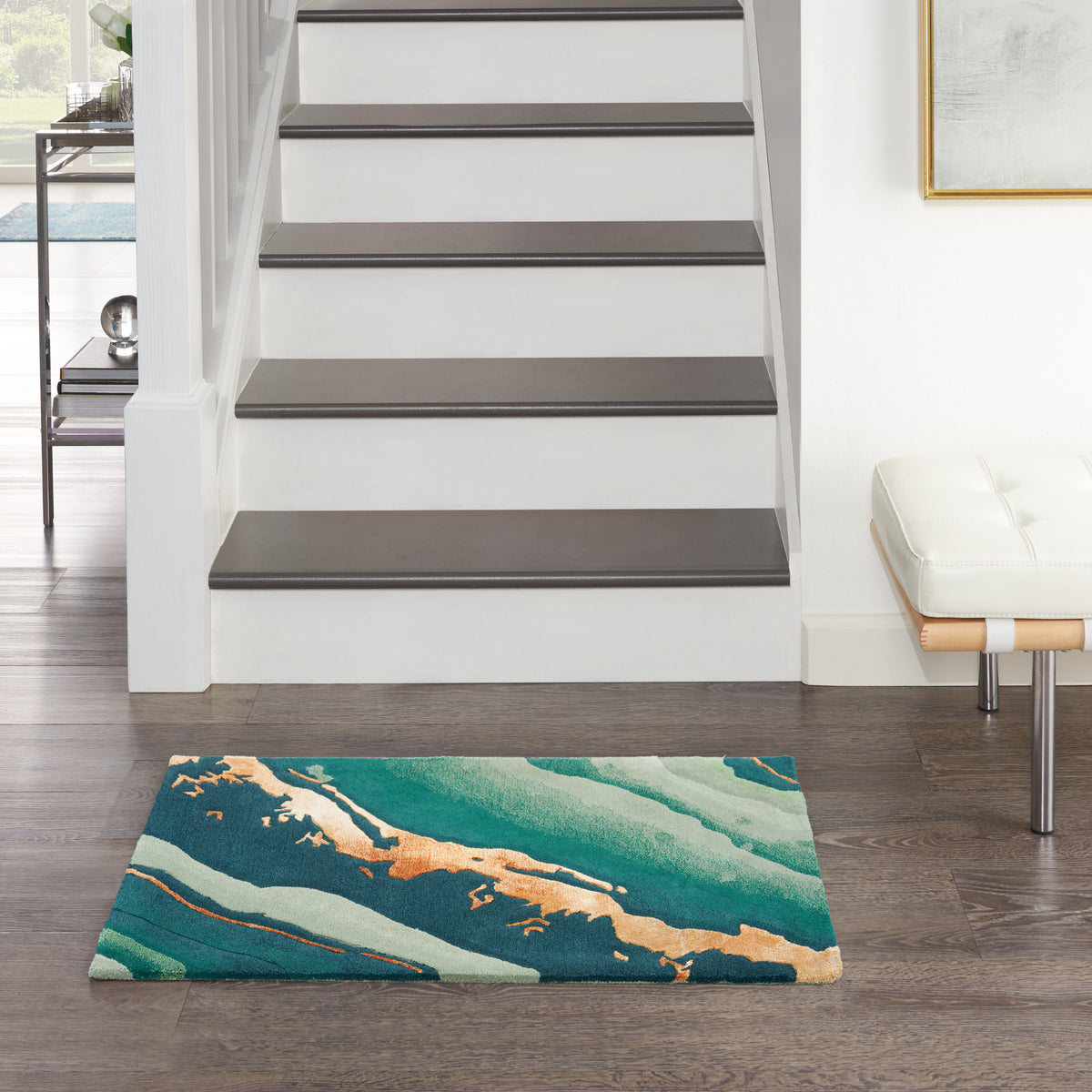 nourison prismatic prs30 emerald rug