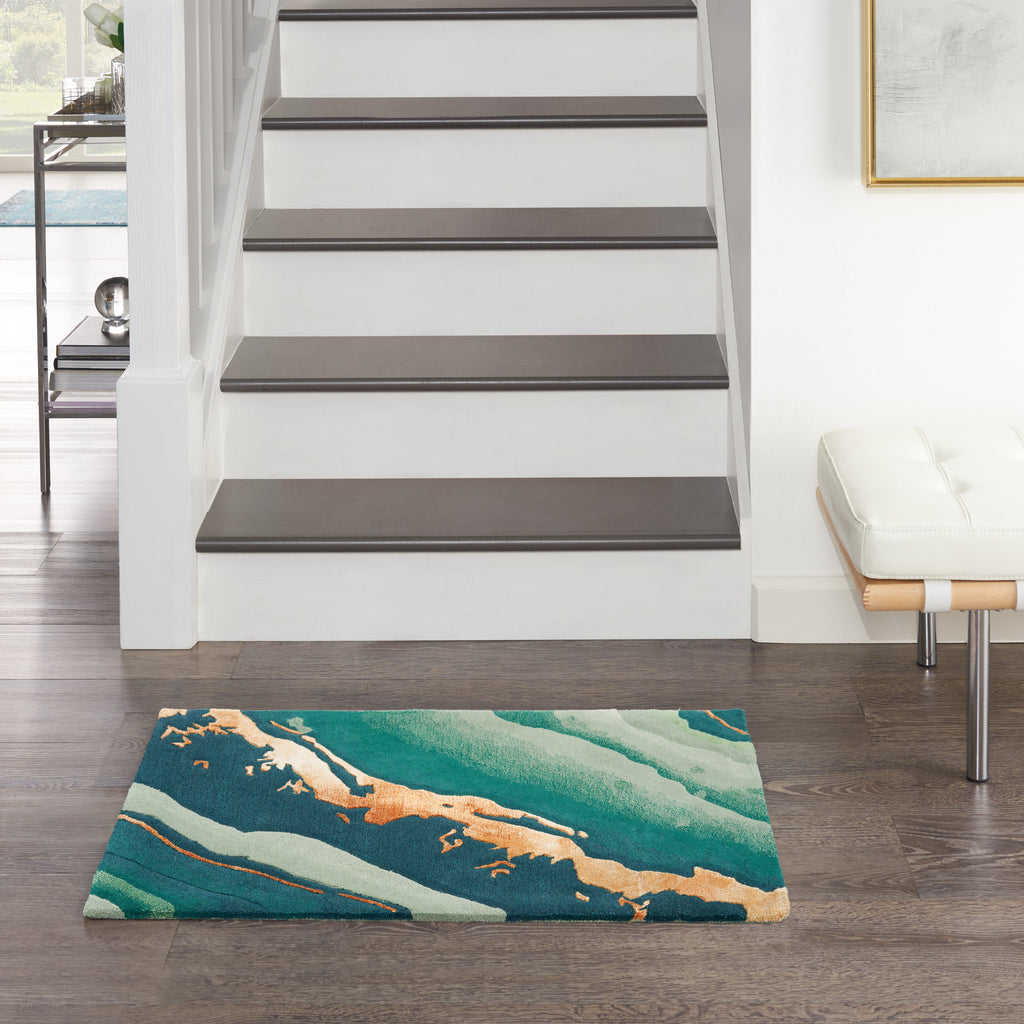 nourison prismatic prs30 emerald rug