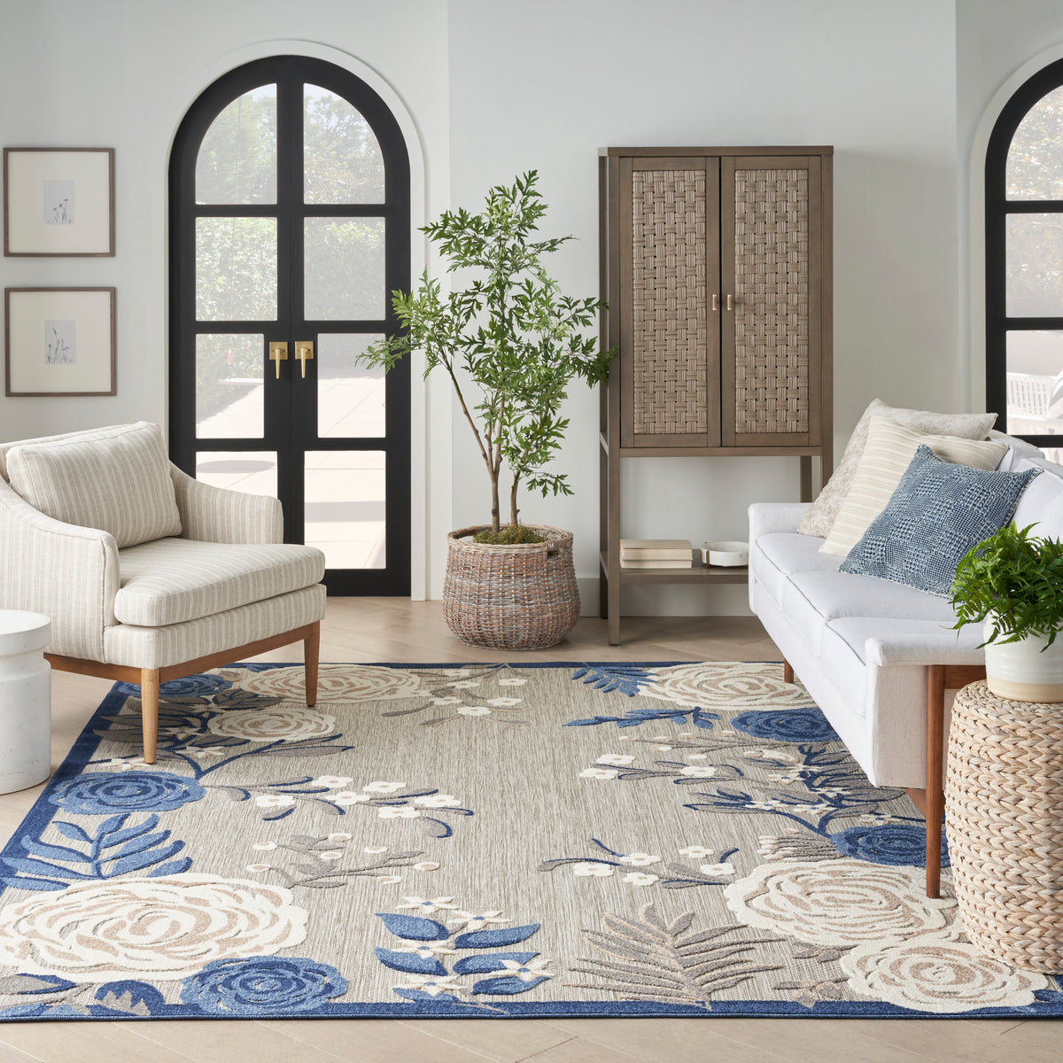 nourison aloha alh32 blue grey rug