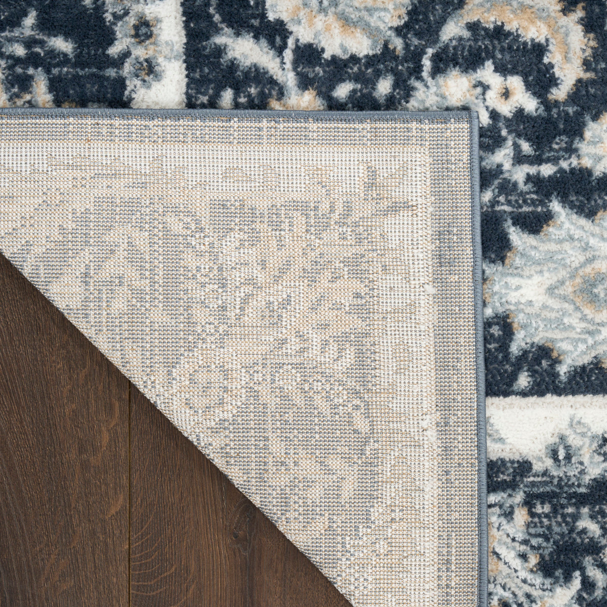 nourison dekor dek09 slate ivory rug