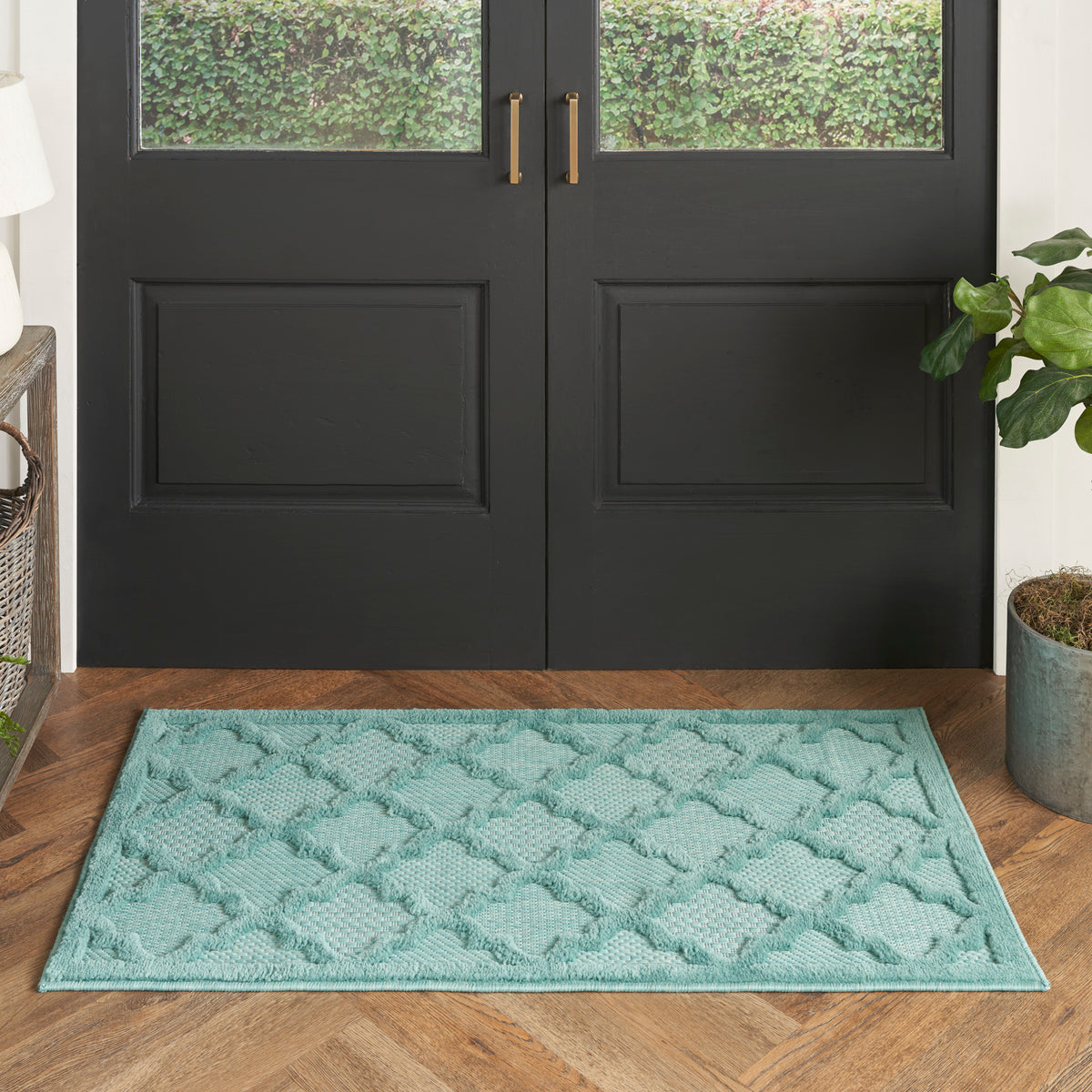 nourison easy care nes01 aqua teal rug