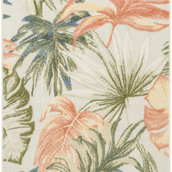 nourison aloha alh43 ivory green rug