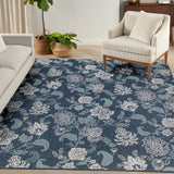 nourison garden oasis goa03 navy rug