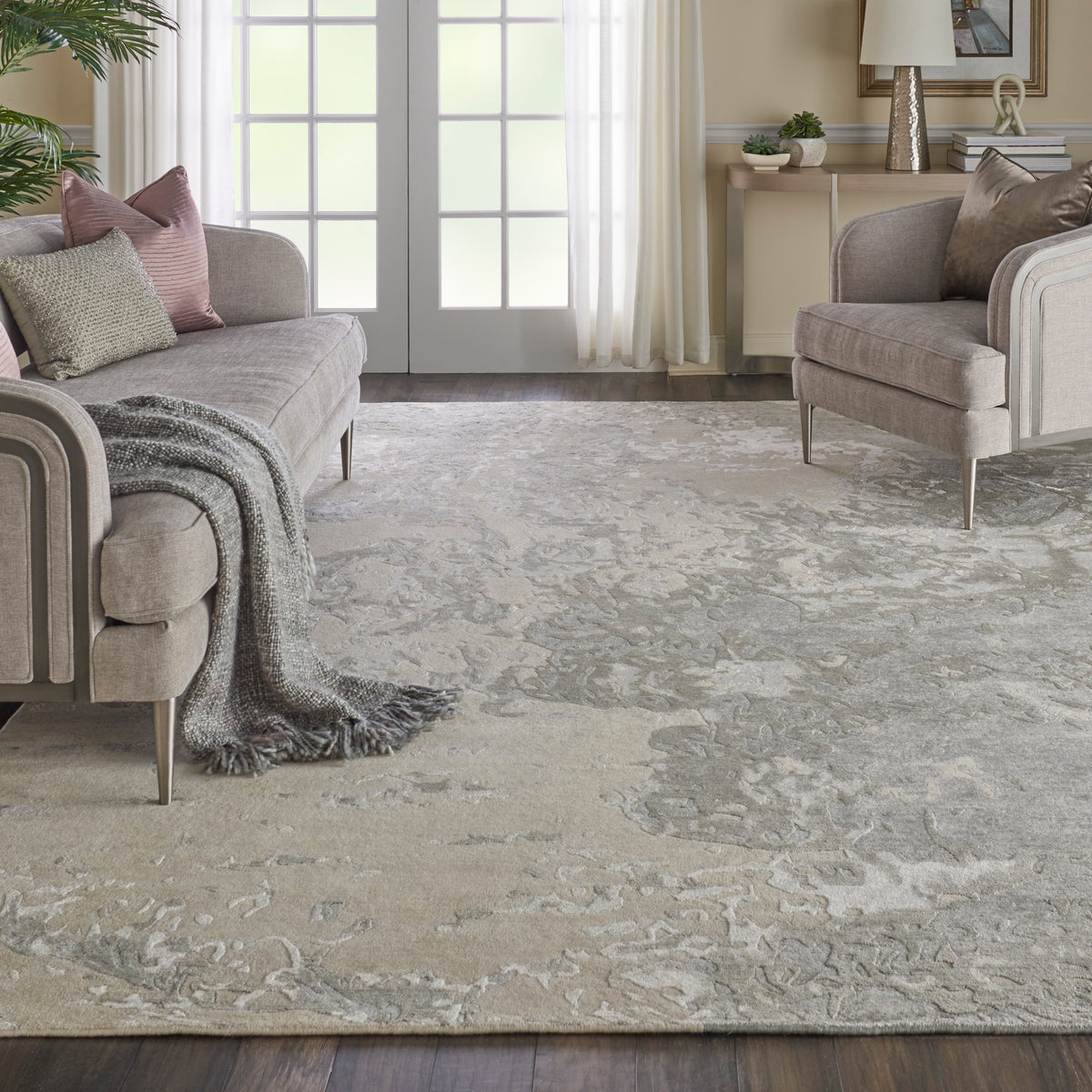 nourison silk shadows sha17 sand rug