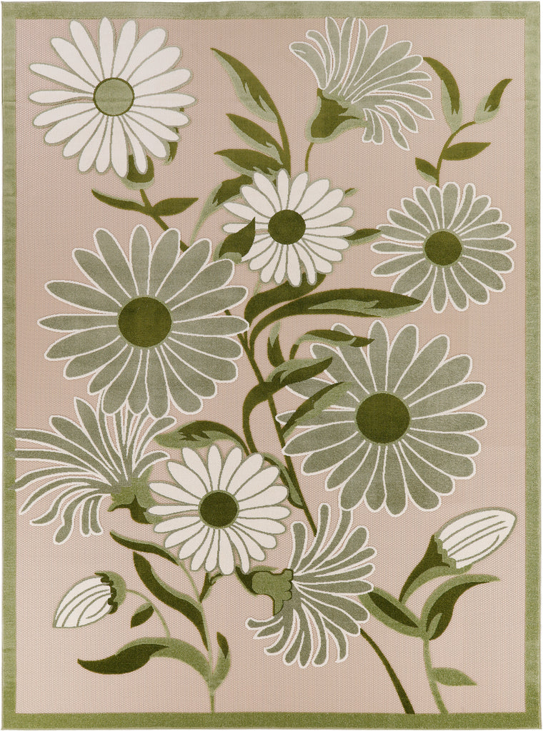 nourison aloha alh33 ivory green rug
