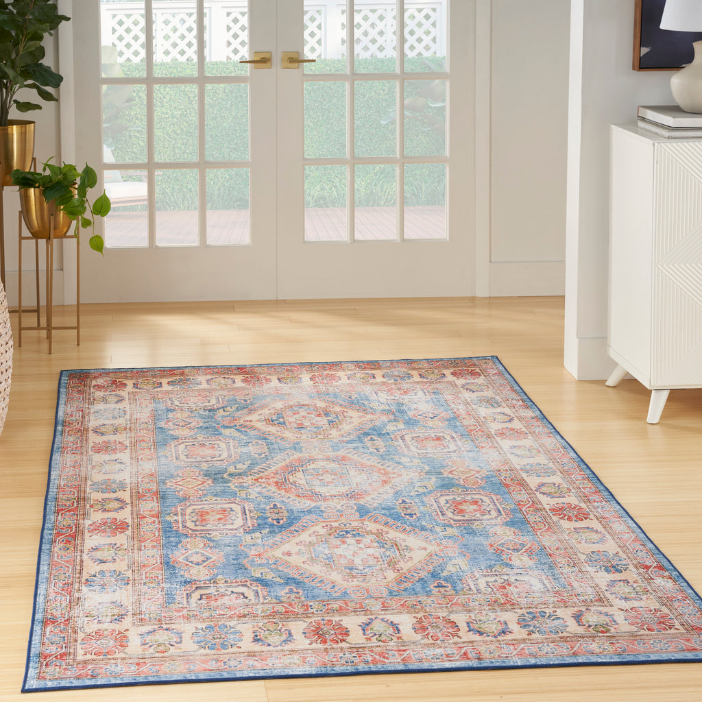 nourison fulton ful08 blue ivory rug