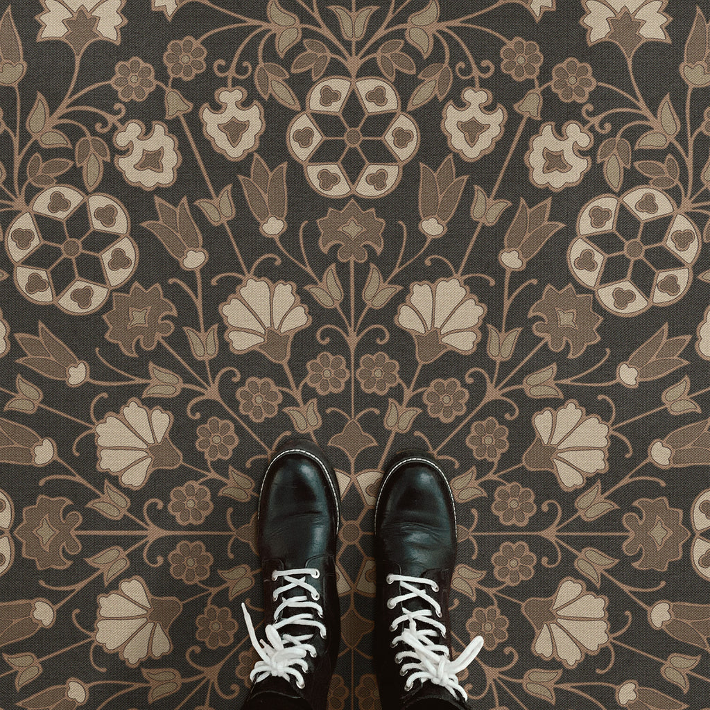 spicher and company biltmore arabesque bloom earth and vinyl mat