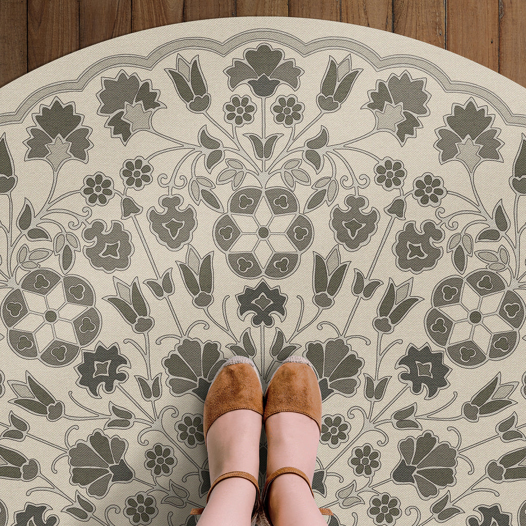 spicher and company biltmore arabesque bloom graphite garden vinyl mat