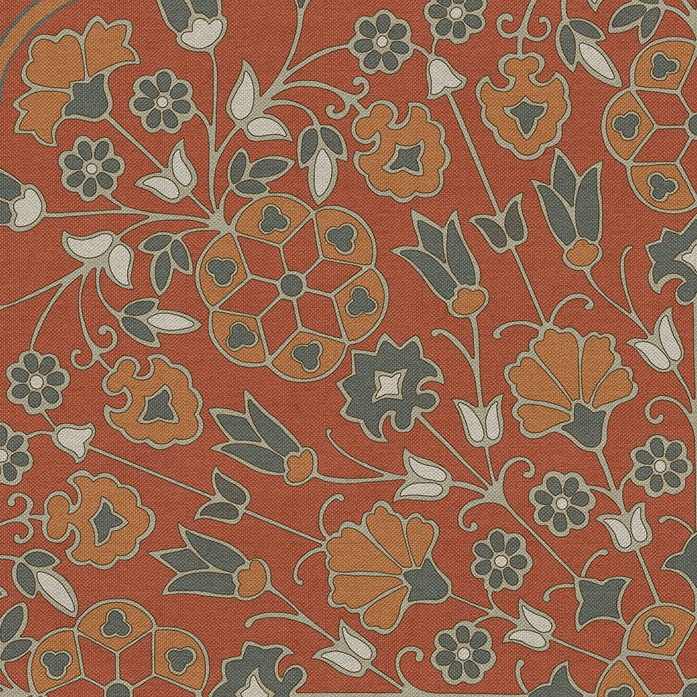 spicher and company biltmore arabesque bloom vermilion slate vinyl mat