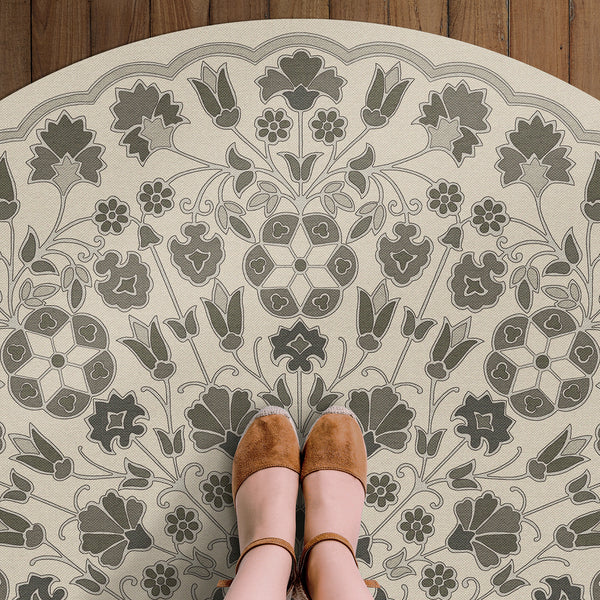 spicher and company biltmore arabesque bloom graphite garden vinyl mat