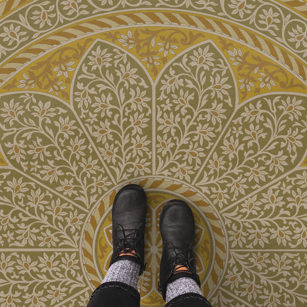 spicher and company biltmore estate tracery olive saffron vinyl mat