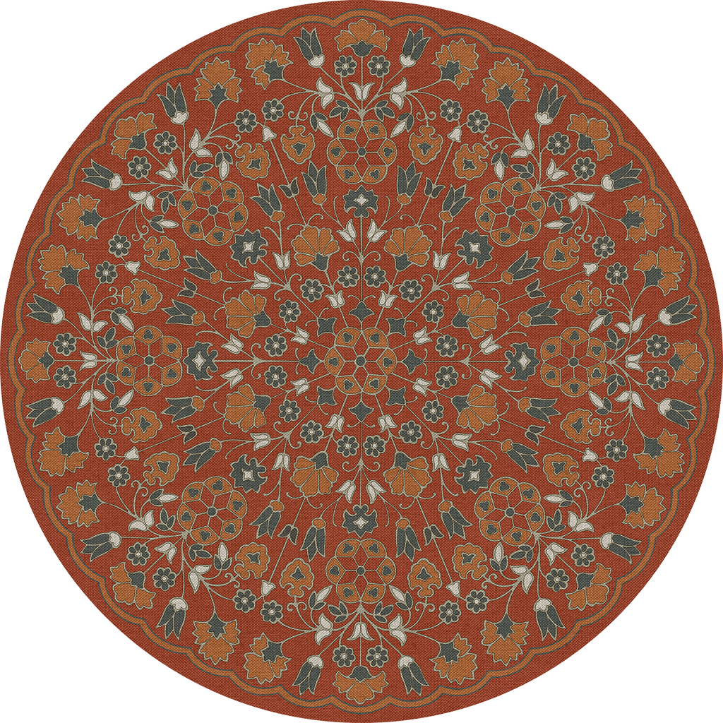 spicher and company biltmore arabesque bloom vermilion slate vinyl mat