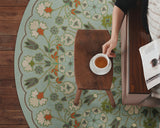 spicher and company biltmore arabesque bloom aqua verdure vinyl mat