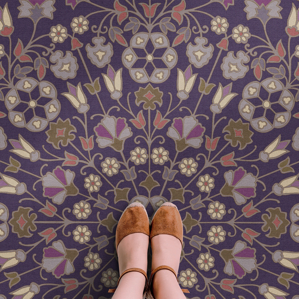 spicher and company biltmore arabesque bloom midnight orchid vinyl mat