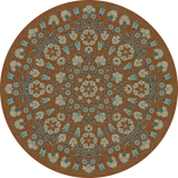 spicher and company biltmore arabesque bloom cognac and  sea glass vinyl mat