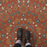 spicher and company biltmore arabesque bloom vermilion slate vinyl mat