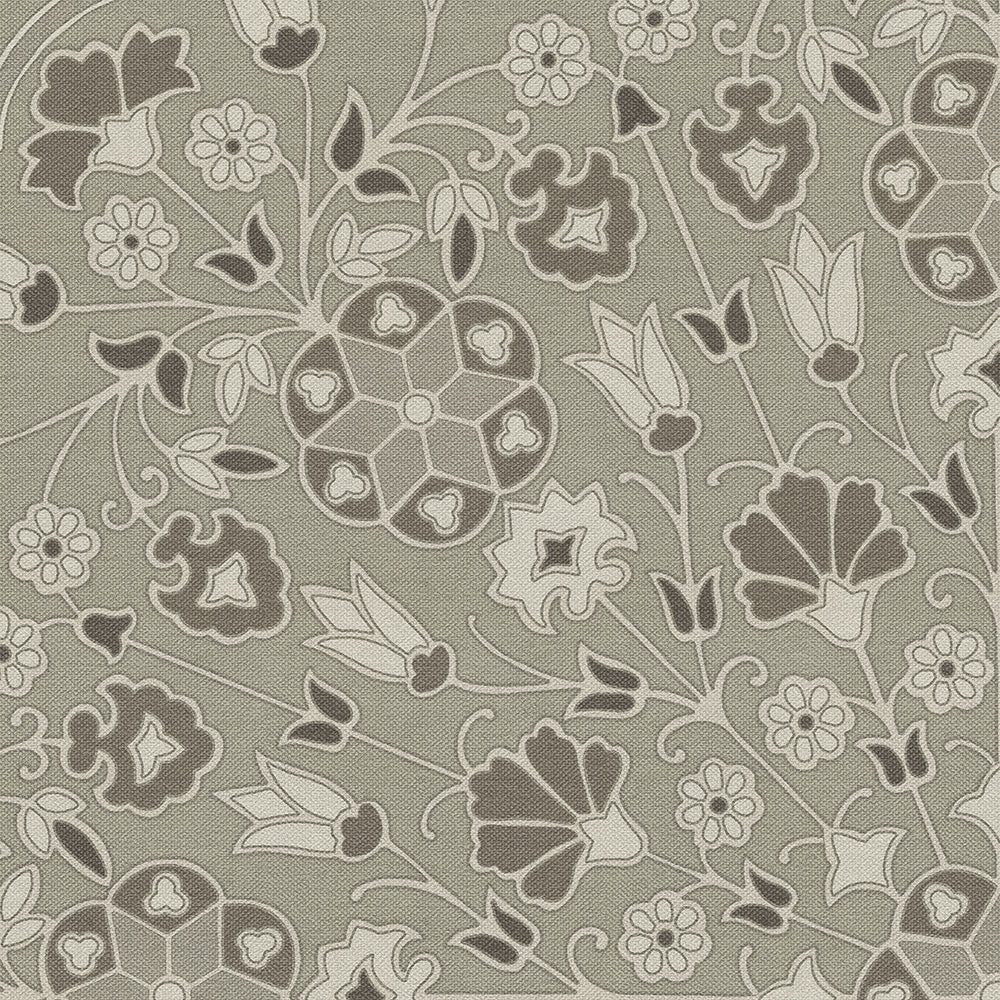 spicher and company biltmore arabesque bloom misty graphite vinyl mat