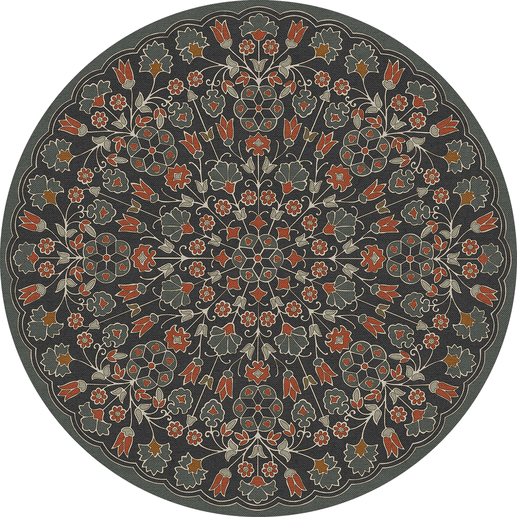 spicher and company biltmore arabesque bloom oxidized petals vinyl mat