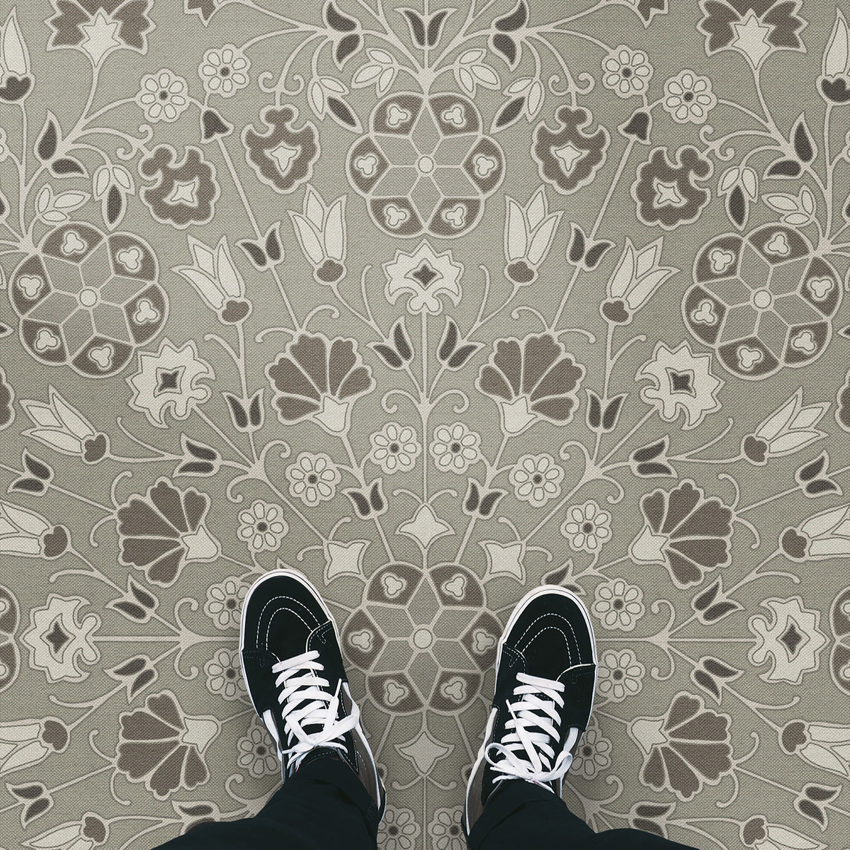 spicher and company biltmore arabesque bloom misty graphite vinyl mat