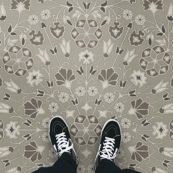 spicher and company biltmore arabesque bloom misty graphite vinyl mat