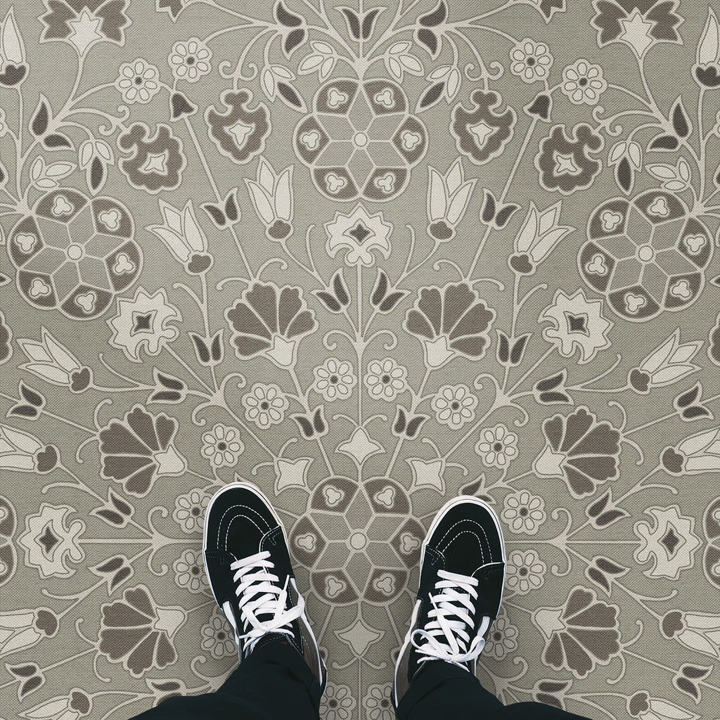 spicher and company biltmore arabesque bloom misty graphite vinyl mat