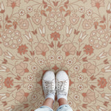 spicher and company biltmore arabesque bloom blush parchment vinyl mat