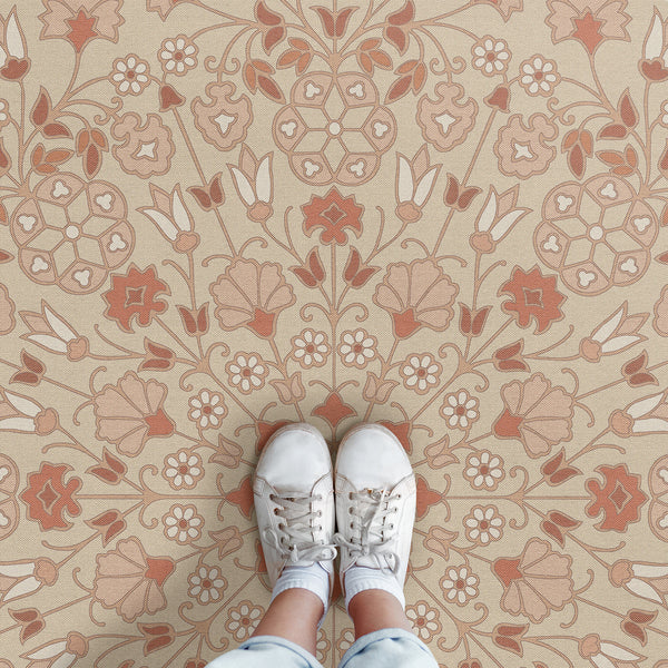 spicher and company biltmore arabesque bloom blush parchment vinyl mat