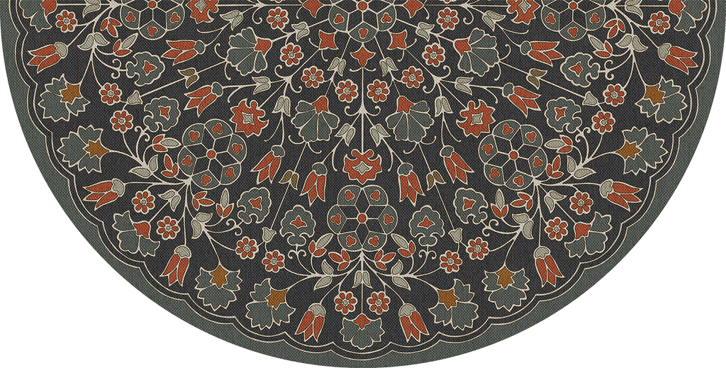 spicher and company biltmore arabesque bloom oxidized petals vinyl mat